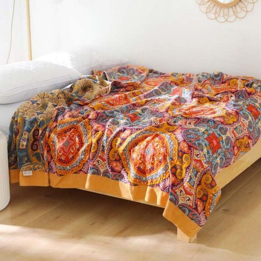 Reversible Cooling Boho Blanket for Comfortable Sleep Experience