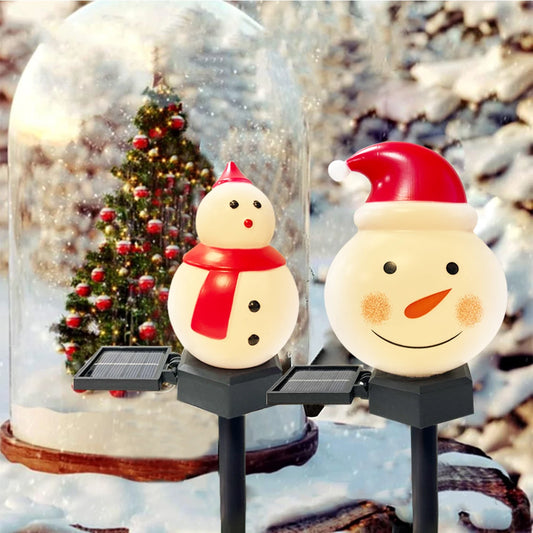 Christmas's Outdoor Solar Santa Claus & Snowman Lawn Light Decor