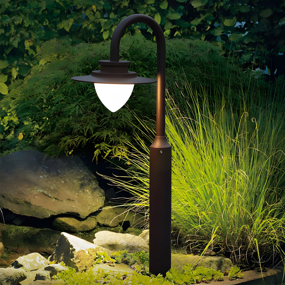 Minimalist Nordic Arc LED Path Light Outdoor Post Lamp for Garden Pathway Light