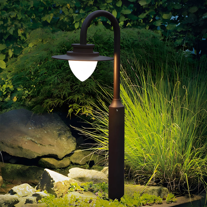 Minimalist Nordic Arc LED Path Light Outdoor Post Lamp for Garden Pathway Light