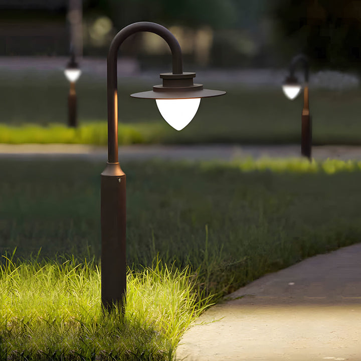 Minimalist Nordic Arc LED Path Light Outdoor Post Lamp for Garden Pathway Light