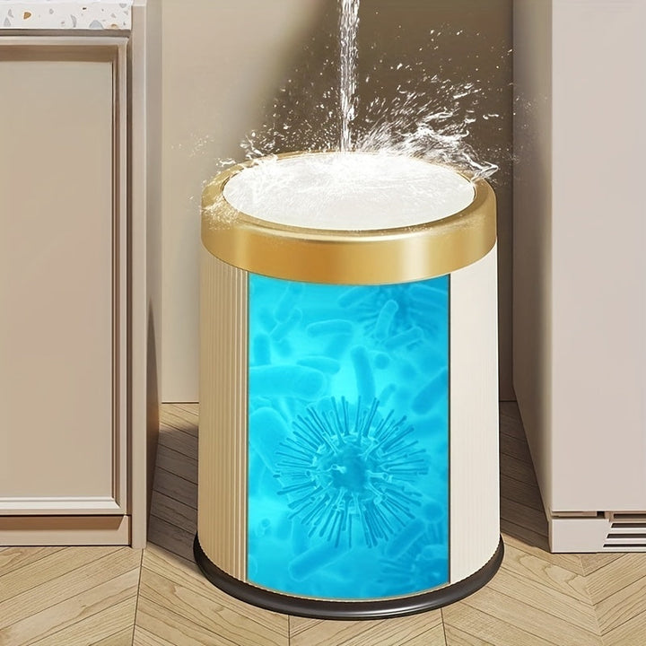 Elegant Oval Trash Can | Press-Top Waste Bin with Dual Inner Compartments-Orizon Depot