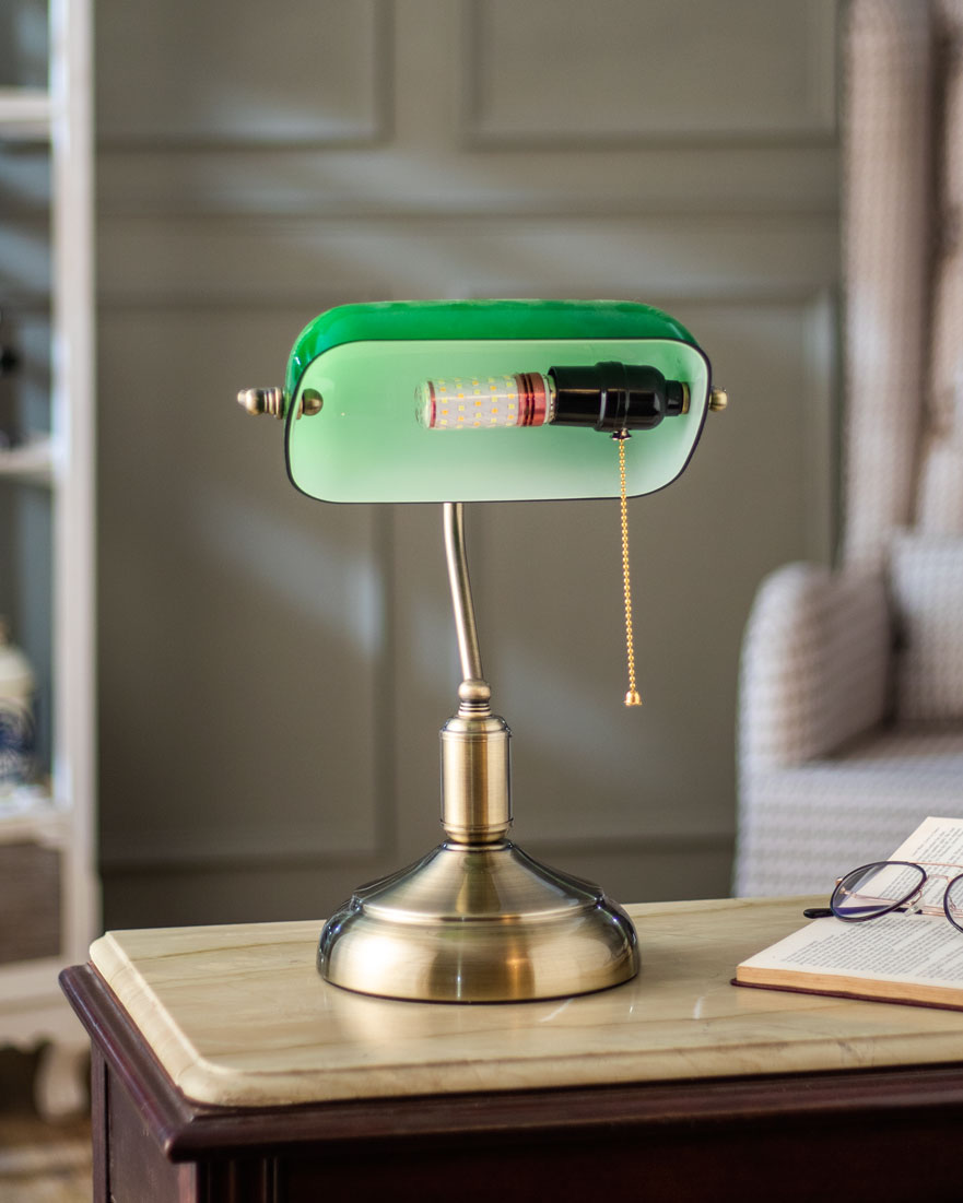 Classic Banker Desk Lamp - Elegant Lighting for Home or Office-Orizon Depot