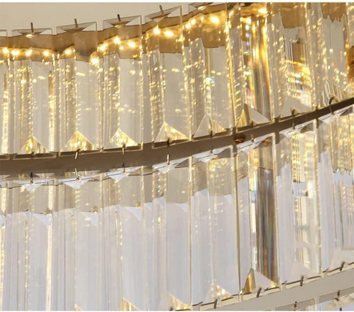 Elegant Round Crystal Ceiling Light with Gold Finish