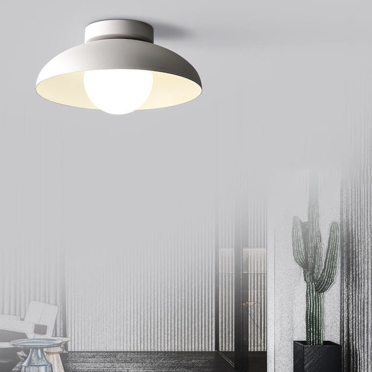 Japanese Wabi-Sabi Iron Glass 1-Light Semi-Flush Mount Lamp-Orizon Depot