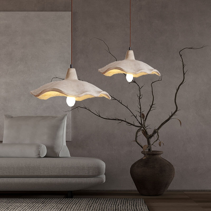 Minimalist Japanese Flower Shape Cement 1/2/3-Light Chandelier-Orizon Depot