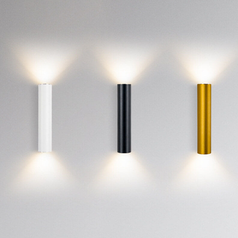Minimalist Aluminum Cylindrical 2-Light Wall Sconce Lamp