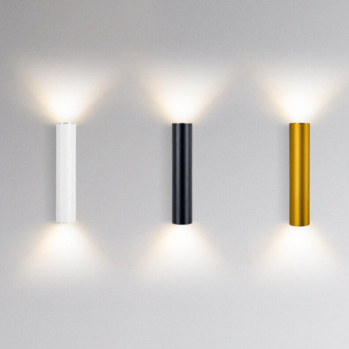 Minimalist Aluminum Cylindrical 2-Light Wall Sconce Lamp-Orizon Depot
