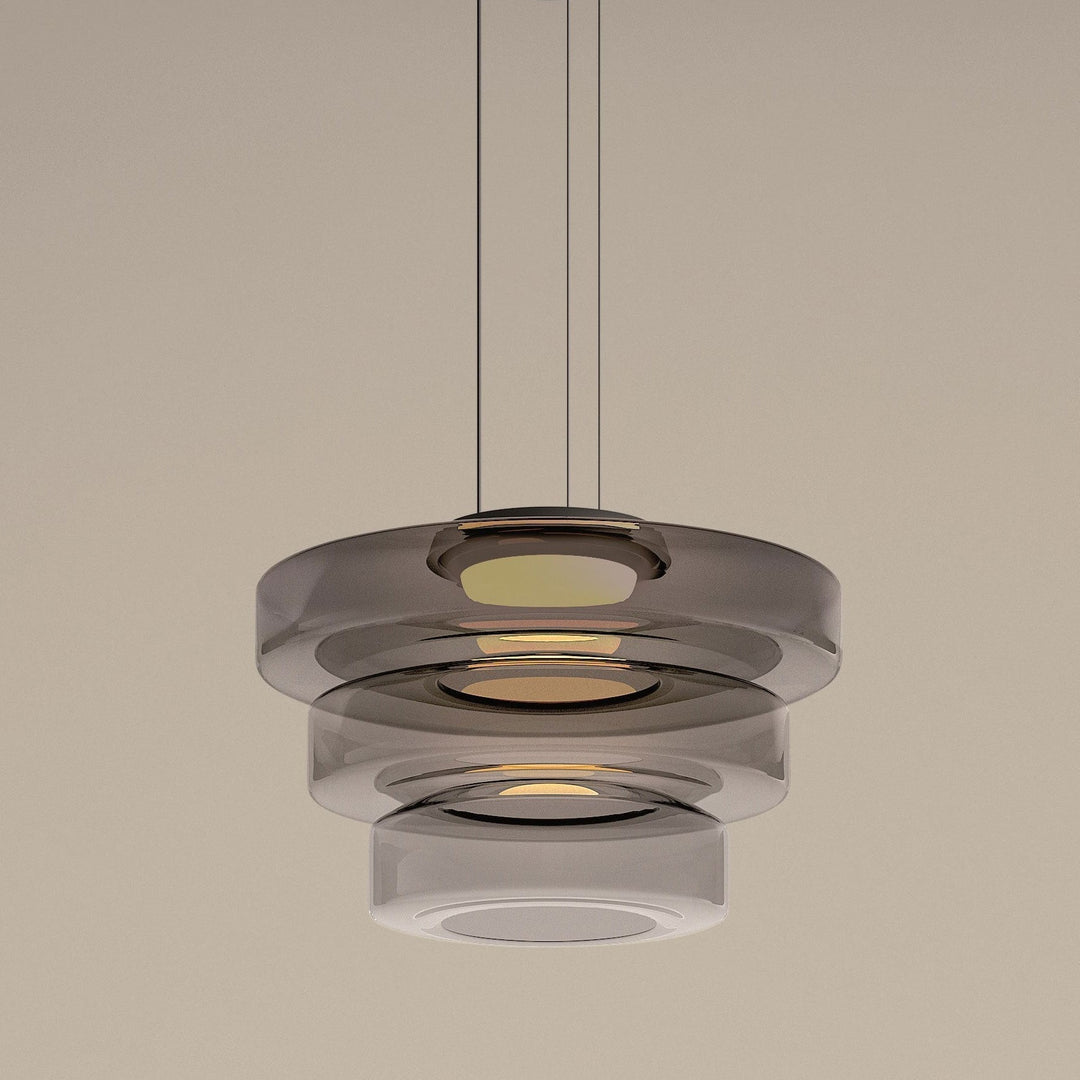 Modern Layered LED Glass Pendant Light for Stylish Home Decor