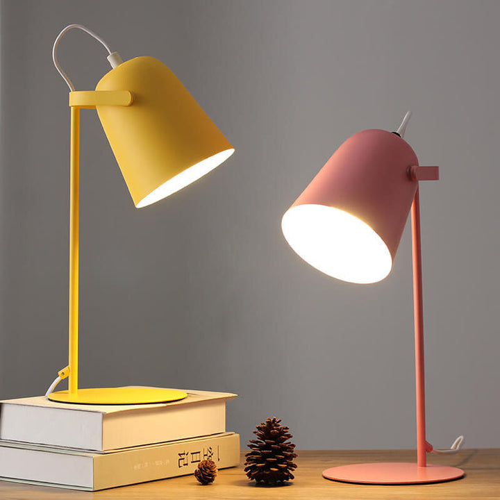 Nordic Style Macaron Color Creative Iron Bucket 1-Light Table Lamp-Orizon Depot