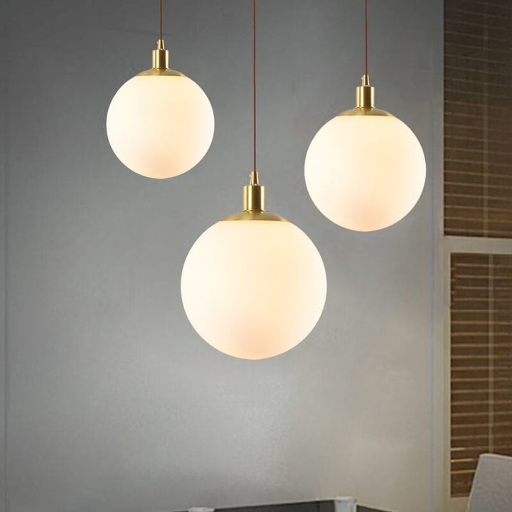 Nordic Modern Minimalist White Orb One-Light Pendant Lamp-Orizon Depot