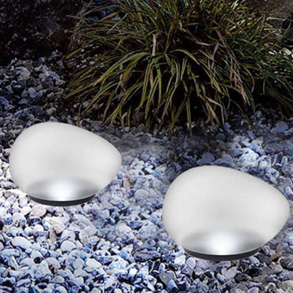 Solar LED Pebble Landscape Lamp Durable ABS with Sandblasted Finish-Orizon Depot