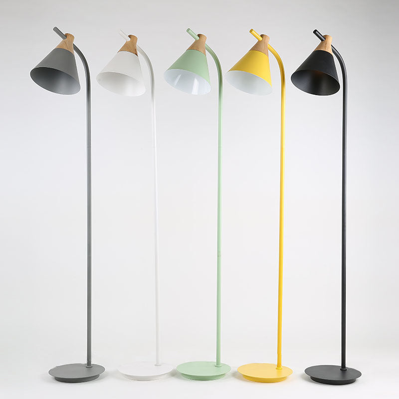 Nordic Creative Macaron Floor Lamp 1-Light Cone Shade Standing Light