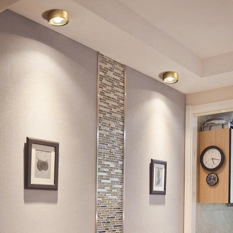 Nordic Light Luxury All Copper Ultra-thin LED Flush Mount Lamp-Orizon Depot
