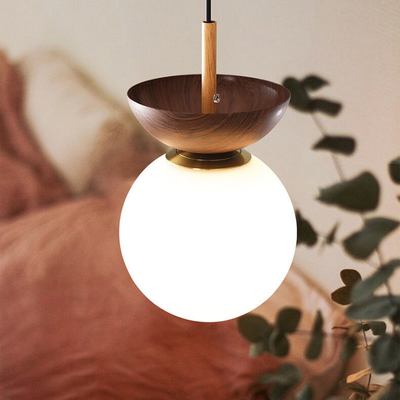 Modern Minimalist Glass Iron Orb 1-Light Semi-Flush Mount Light/Pendant Lamp for Bed Room-Orizon Depot