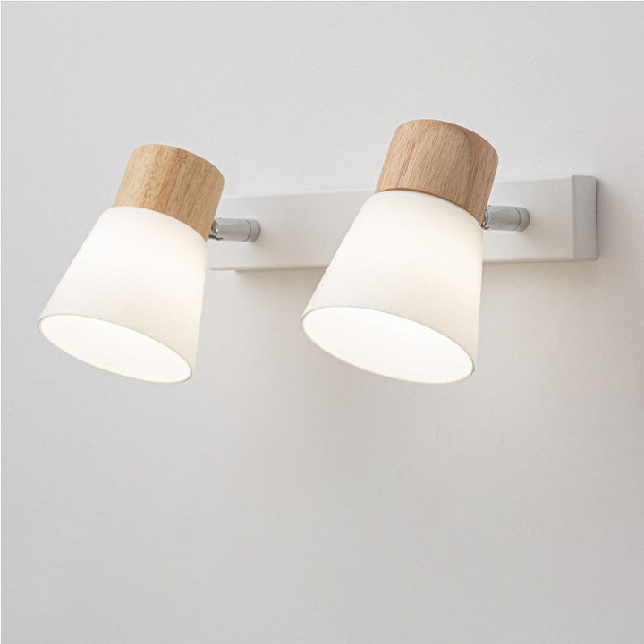 Modern Minimalist Horn Design Rubber Wood Iron Glass Vanity Wall Sconce Multi Light-Orizon Depot