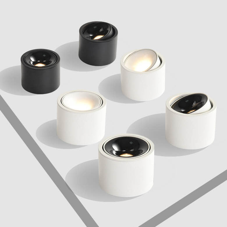 Modern Minimalist Adjustable Round LED Flush Mount Spotlight Ceiling Lamp-Orizon Depot