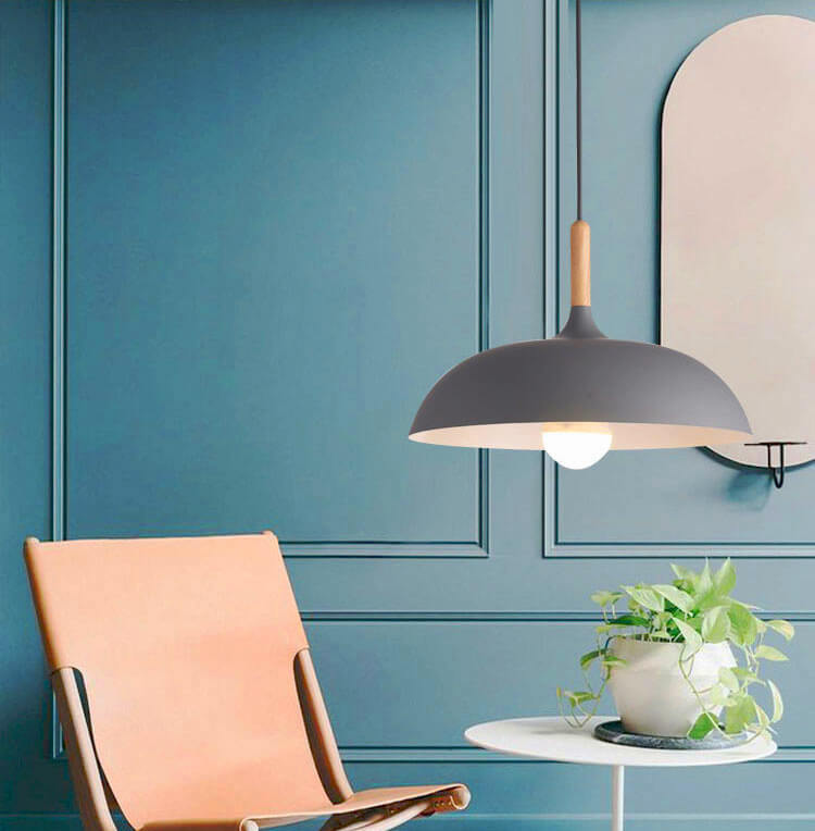 Modern Industrial Wooden Top Pendant Light-Orizon Depot
