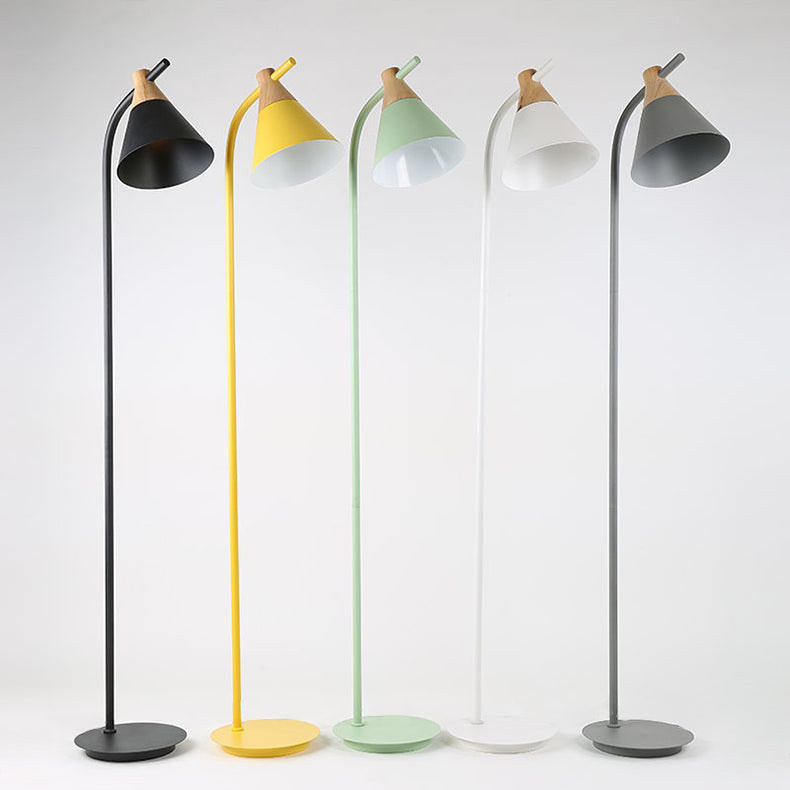 Nordic Creative Macaron Floor Lamp 1-Light Cone Shade Standing Light