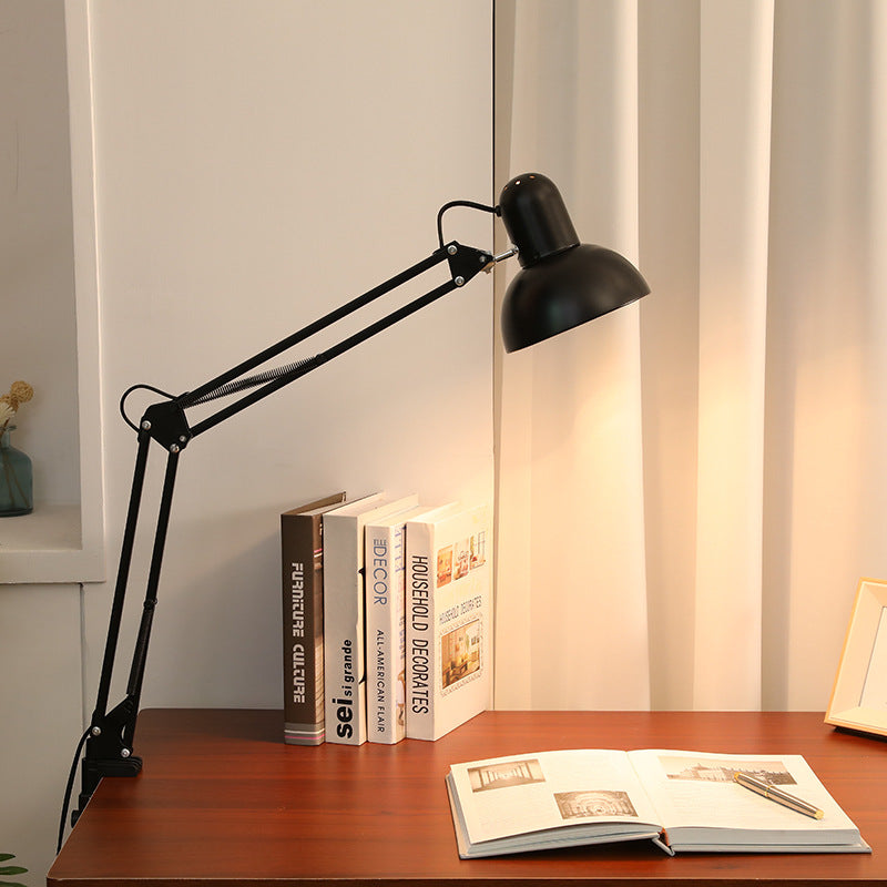 Modern Minimalist Retractable Long Arm Clip Iron ABS 1-Light Table Lamp For Bedroom-Orizon Depot