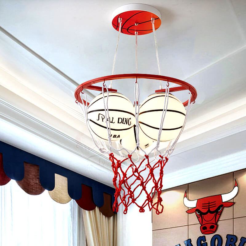 Modern Creative Cartoon Basketball 3-Light Kids Chandelier-Orizon Depot