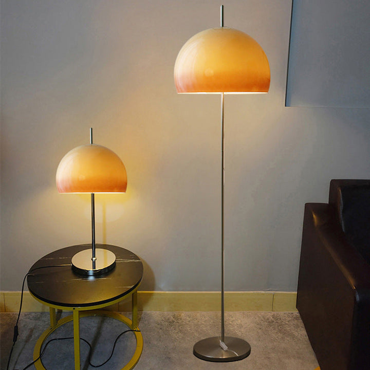 Contemporary Retro Mushroom Standing Floor Lamp with 2-Light Retro Glass Shades for Living Room-Orizon Depot