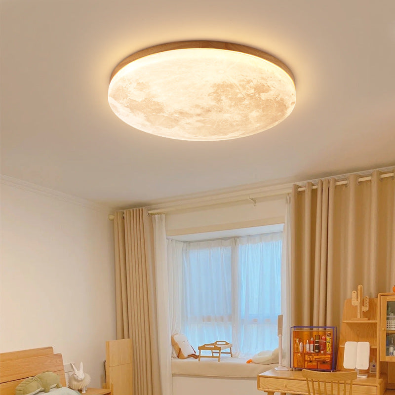 Nordic Minimalist Round Moon Design LED Flush Mount Ceiling Lamp-Orizon Depot