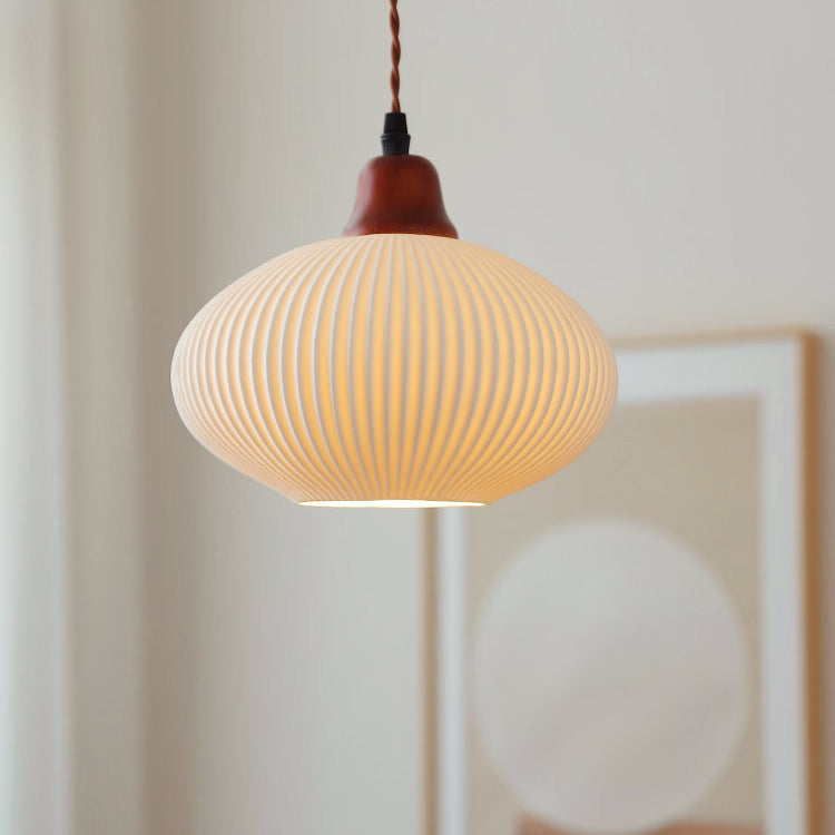 Japanese Vintage Ceramic Dome Pendant Light-Orizon Depot