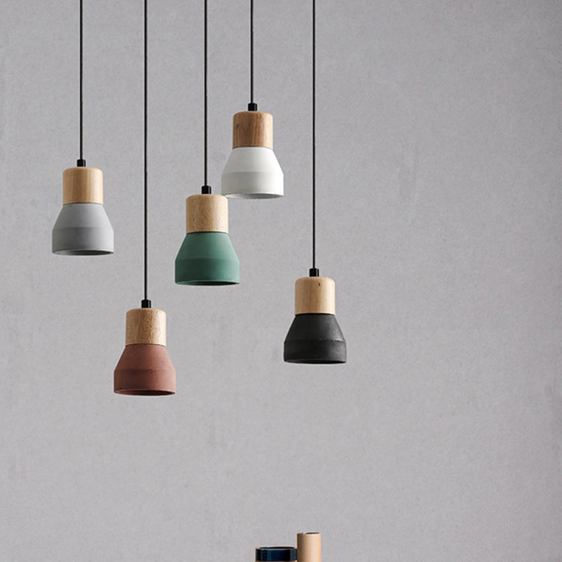 Nordic Cement Tapered Style 1-Light Mini LED Pendant Lamp-Orizon Depot
