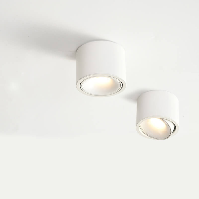 Modern Minimalist Adjustable Round LED Flush Mount Spotlight Ceiling Lamp-Orizon Depot