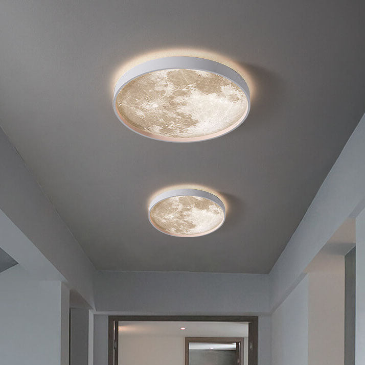 Nordic Minimalist Moon Shape Round LED Ceiling Lamp-Orizon Depot