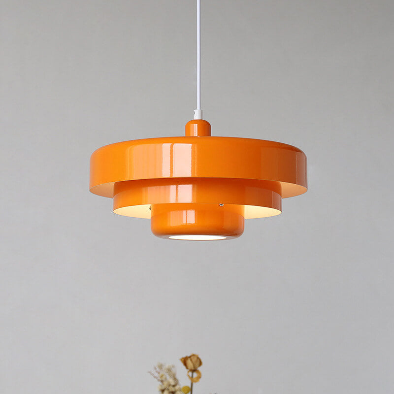 Nordic Vintage Multi-Layered Round Metal 1-Light Pendant Lamp-Orizon Depot