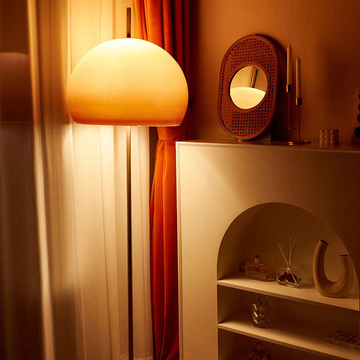 Contemporary Retro Mushroom Standing Floor Lamp with 2-Light Retro Glass Shades for Living Room-Orizon Depot