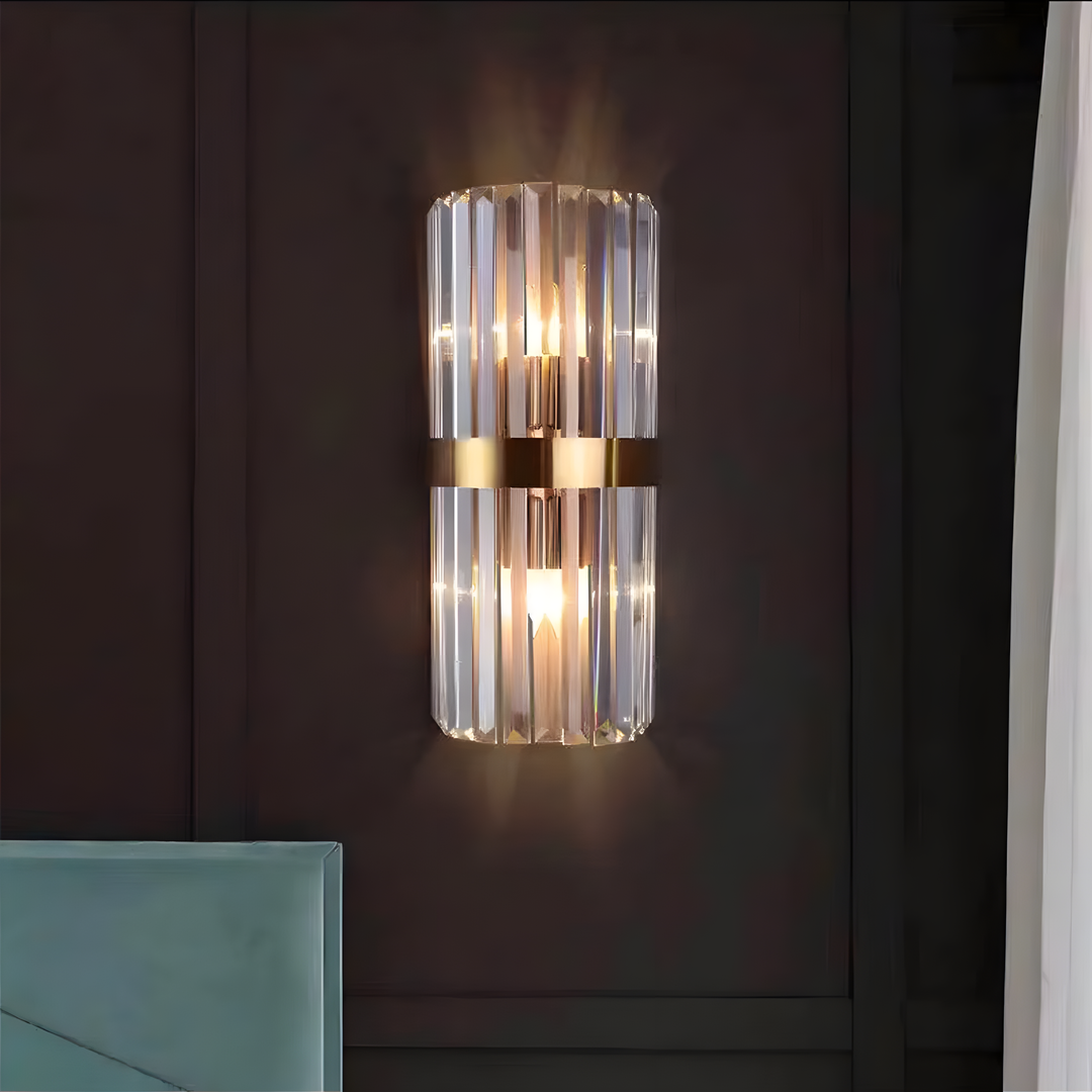 Modern Luxury Stainless Steel Crystal Wall Sconce Light
