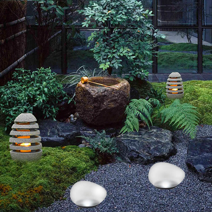 Solar LED Pebble Landscape Lamp Durable ABS with Sandblasted Finish-Orizon Depot