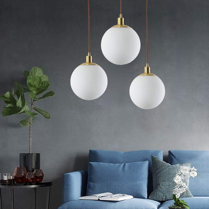Nordic Modern Minimalist White Orb One-Light Pendant Lamp-Orizon Depot