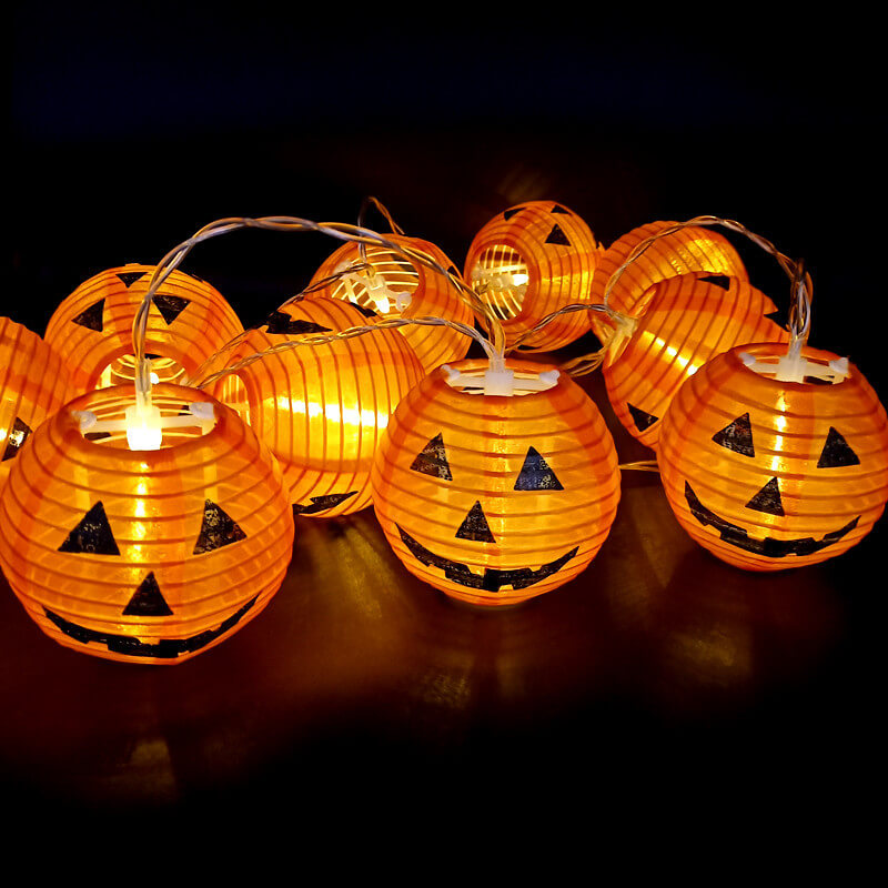 Halloween Pumpkin Lantern Outdoor Waterproof LED Decorative String Lamp-Orizon Depot
