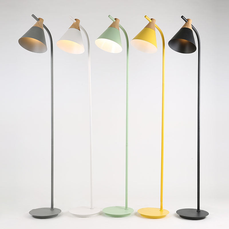 Nordic Creative Macaron Floor Lamp 1-Light Cone Shade Standing Light