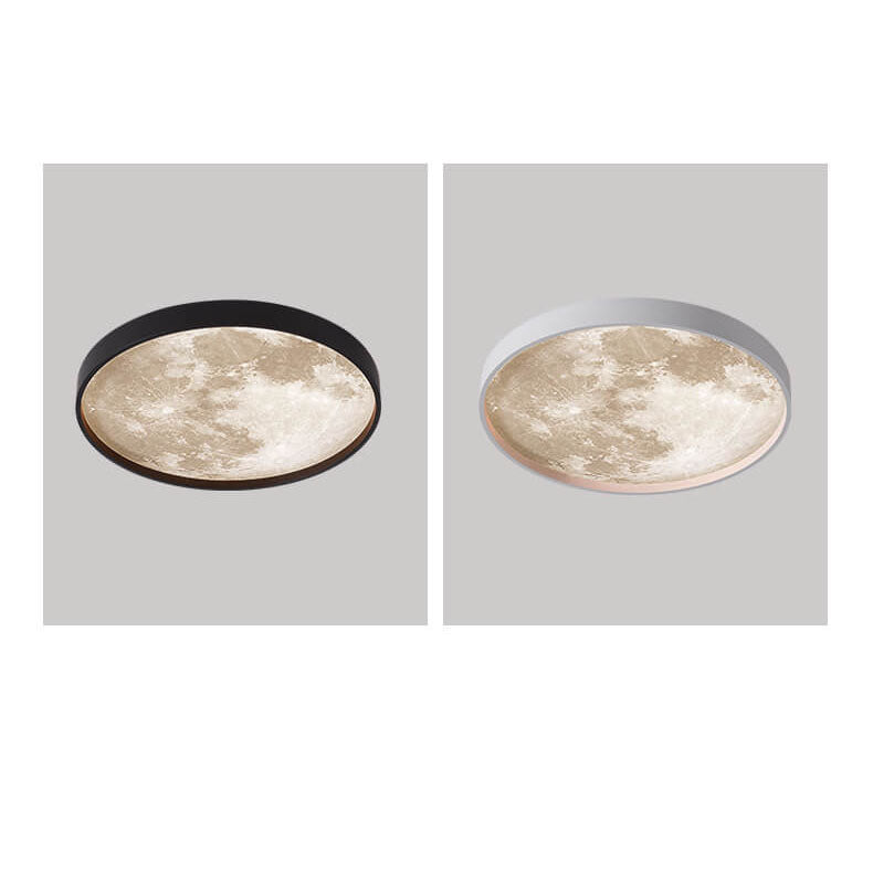 Nordic Minimalist Moon Shape Round LED Ceiling Lamp-Orizon Depot