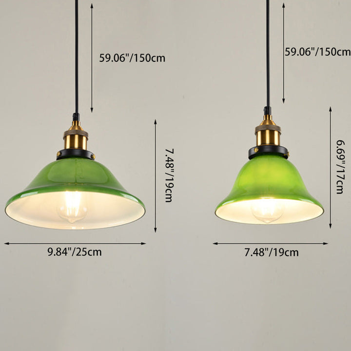 Contemporary Retro Emerald Green Glass Pendant Light-Orizon Depot