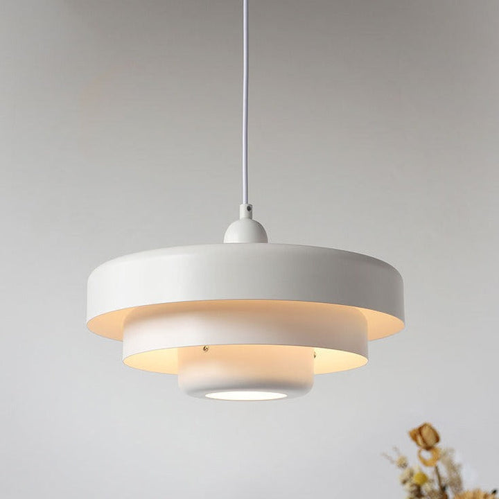 Nordic Vintage Multi-Layered Round Metal 1-Light Pendant Lamp-Orizon Depot