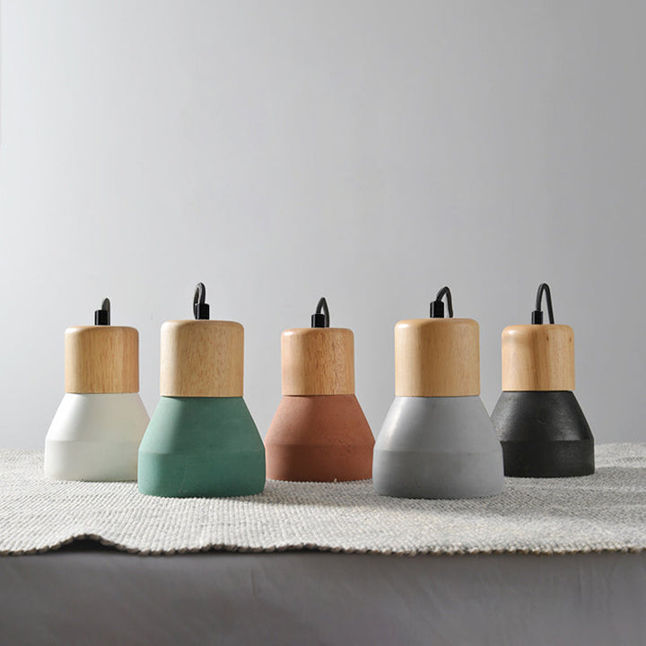 Nordic Cement Tapered Style 1-Light Mini LED Pendant Lamp-Orizon Depot