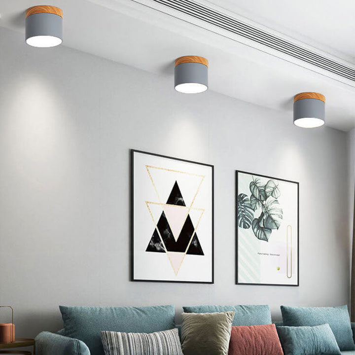 Scandinavian Minimalist Solid Color Log LED Flush Mount Ceiling Lamp-Orizon Depot