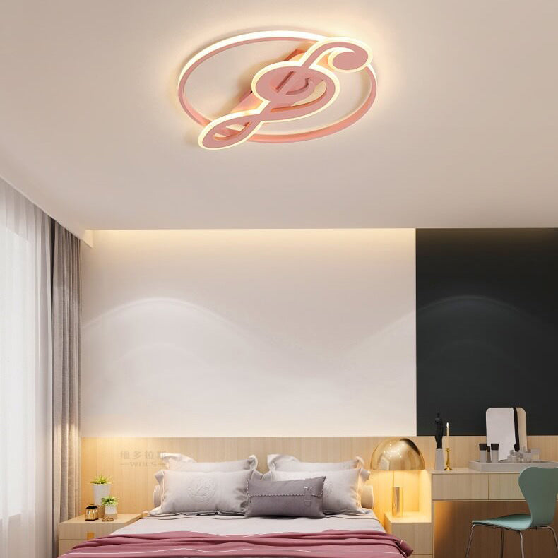 Nordic Modern Creative Music Notes Design LED Flush Mount Ceiling Lamp-Orizon Depot