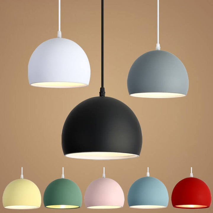 Modern Solid Color Round Head Shape Iron 1-Light hanging Lamp-Orizon Depot