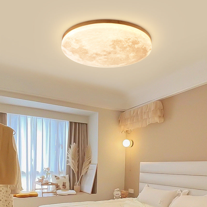 Nordic Minimalist Round Moon Design LED Flush Mount Ceiling Lamp-Orizon Depot