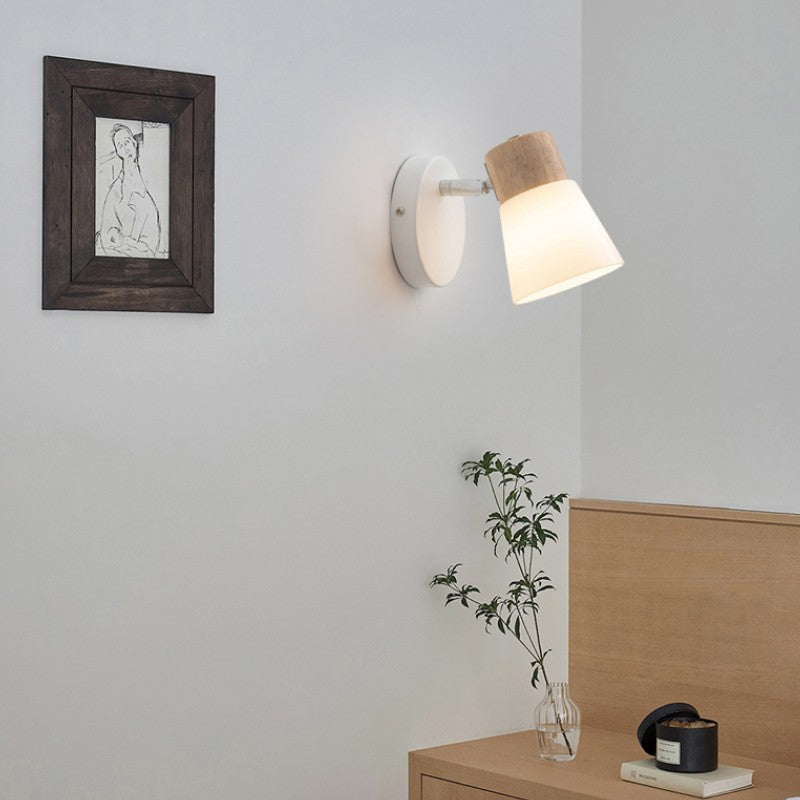 Modern Minimalist Horn Design Rubber Wood Iron Glass Vanity Wall Sconce Multi Light-Orizon Depot