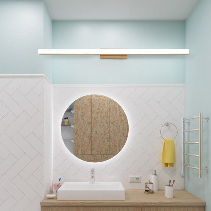 Nordic Minimalist Wooden Linear LED Vanity Wall Sconce Lamp-Orizon Depot