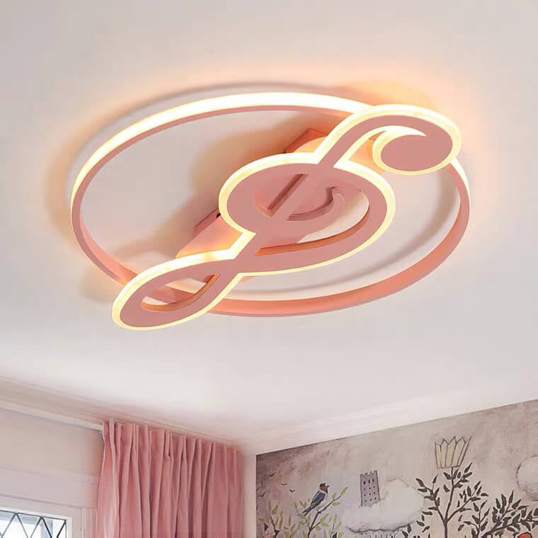 Nordic Modern Creative Music Notes Design LED Flush Mount Ceiling Lamp-Orizon Depot