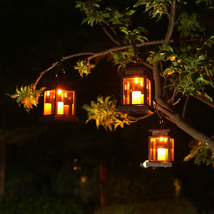 Solar Retro Candle Lantern LED Outdoor Hanging Lamp-Orizon Depot